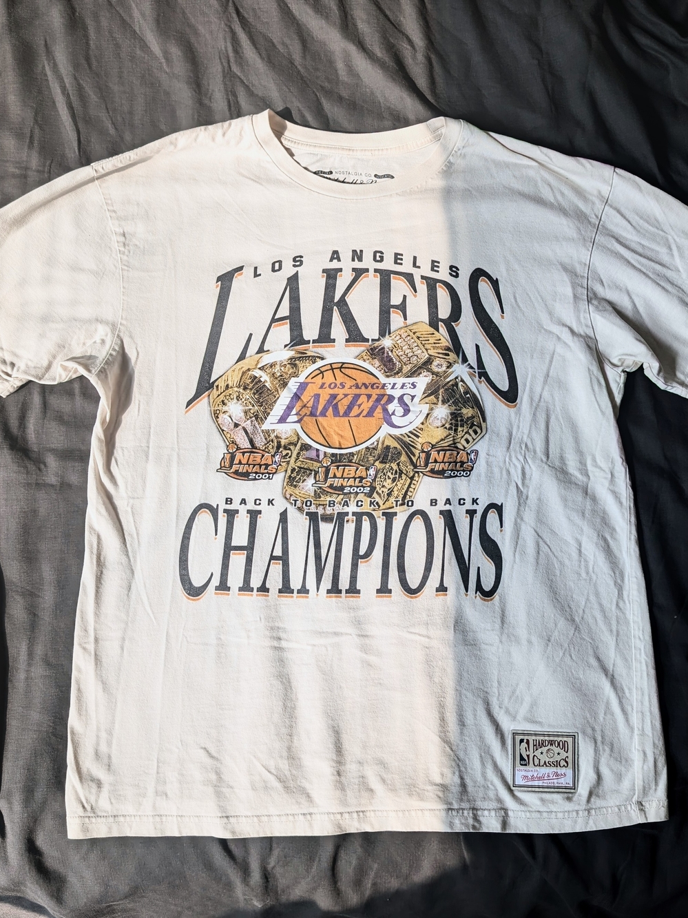Hardwood Classics Los Angeles Lakers White Champions Graphic Tee